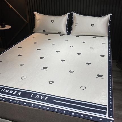 91家纺网 家纺一手货源 找家纺 （总）宅部落2022新款印花冰藤席三件套仲夏之恋系列