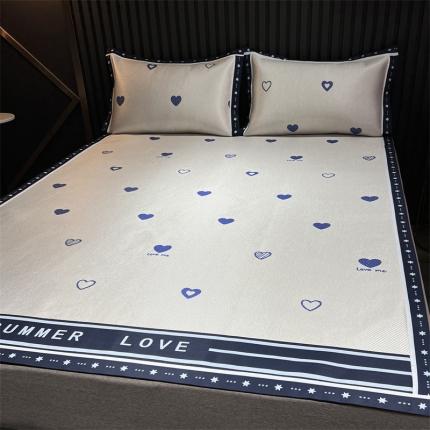 91家纺网 家纺一手货源 找家纺 （总）宅部落2022新款印花冰藤席三件套仲夏之恋系列