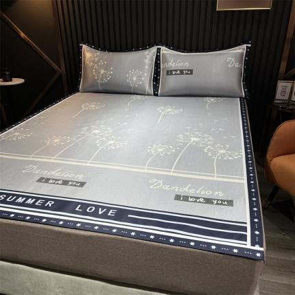 91家纺网 家纺一手货源 找家纺 （总）宅部落2022新款印花冰藤席三件套仲夏之恋系列