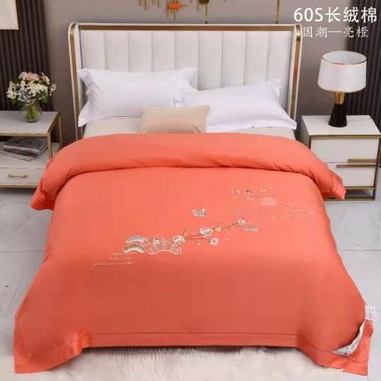 晋瑞 2022新款60S长绒棉国潮蚕丝被 国潮-亮橙