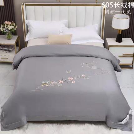 晋瑞 2022新款60S长绒棉国潮蚕丝被 国潮-浅灰