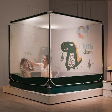 91家纺网 家纺一手货源 找家纺 梦精灵 2025升级连接好白色烤漆支架加柔加密三明治防蚊防摔防尘多功能坐床蚊帐床笠款 宝龙