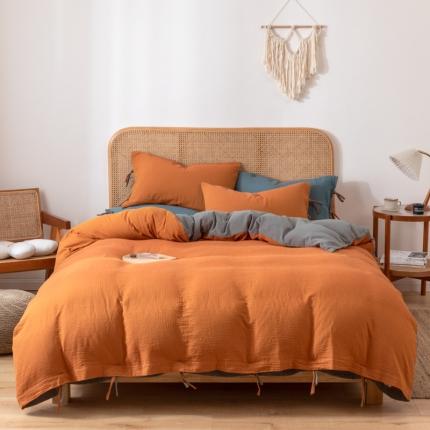 91家纺网 家纺一手货源 找家纺 （总）简家居 2022新款双层纱系袋款四件套