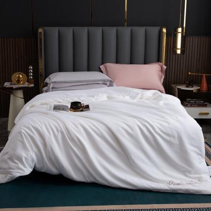 新款全棉贡缎大提花四季子母蚕丝被 四季子母蚕丝被白色