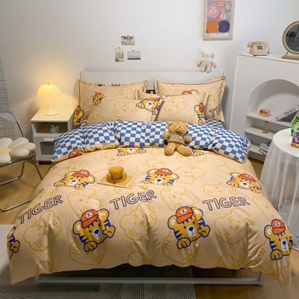 91家纺网 家纺一手货源 找家纺 （总）金爱家 2021新款纯棉磨毛小清新四件套