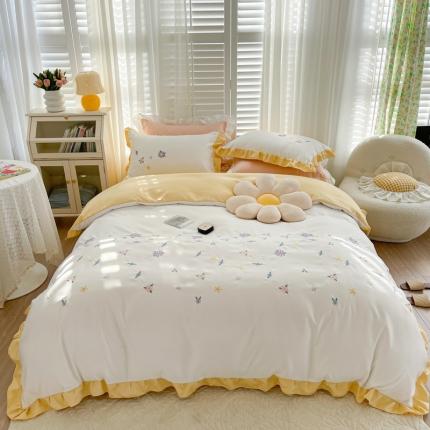 （总）优悦 2022新款冰丝绣花四件套-浅汐