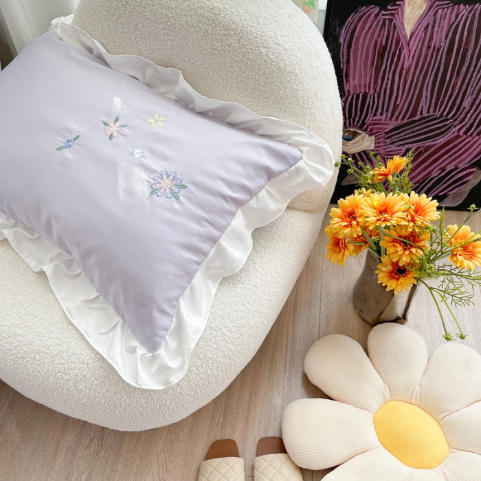 91家纺网 家纺一手货源 找家纺 优悦 2022新款冰丝绣花四件套浅汐-香芋紫