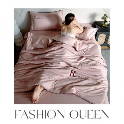 91家纺网 家纺一手货源 找家纺 梦镜 2025新款水洗冰丝空调夏凉被夏被四件套 轻奢H-香槟