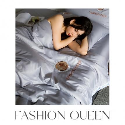 91家纺网 家纺一手货源 找家纺 (总)梦镜2025新款水洗冰丝空调夏凉被夏被四件套-居里夫人