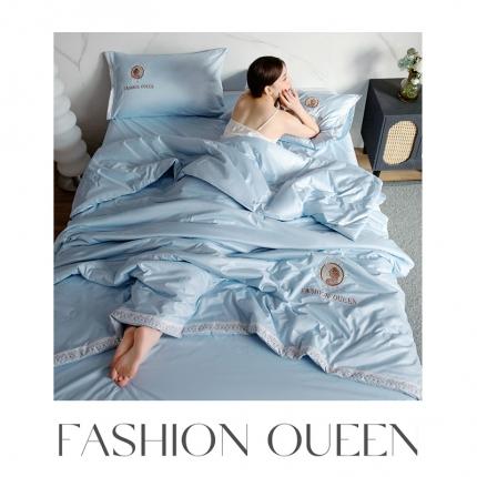 91家纺网 家纺一手货源 找家纺 (总)梦镜2025新款水洗冰丝空调夏凉被夏被四件套-居里夫人