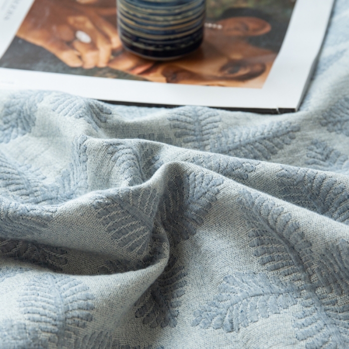 91家纺网 家纺一手货源 找家纺 安莱生活 2022新款全棉双层纱蝴蝶结四件套 四叶草-牛仔蓝