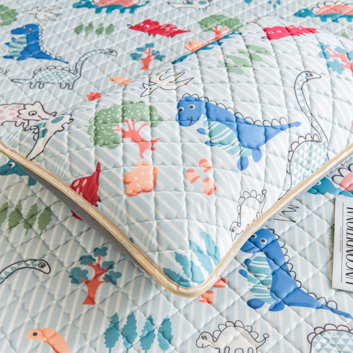 91家纺网 家纺一手货源 找家纺 锦罗绣 2024新款水洗乳胶凉席床单凉席夏被四件套 动物世界