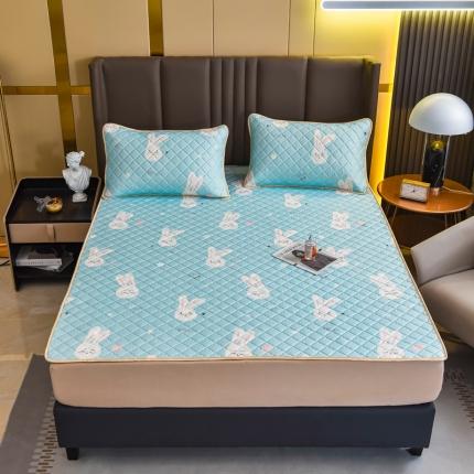 锦罗绣 2024新款水洗乳胶凉席床单凉席夏被四件套 乖乖兔