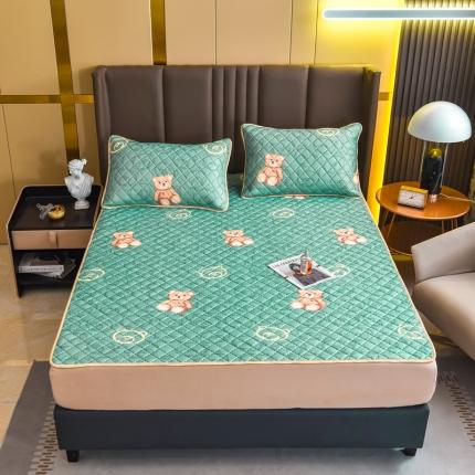 锦罗绣 2024新款水洗乳胶凉席床单凉席夏被四件套 萌萌熊