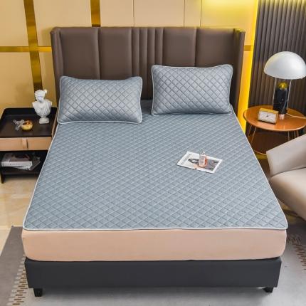 锦罗绣 2024新款水洗乳胶凉席床单凉席夏被四件套 浅灰色