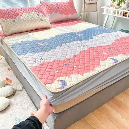 91家纺网 家纺一手货源 找家纺 锦罗绣 2024新款水洗乳胶凉席床笠凉席夏被四件套 繁星点点