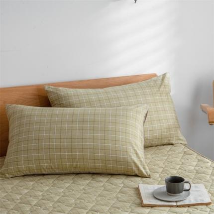 91家纺网 家纺一手货源 找家纺 蓝巢 2022新款全棉水洗棉加棉枕套 凯瑟琳绿48*74*2