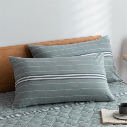 91家纺网 家纺一手货源 找家纺 蓝巢 2022新款全棉水洗棉加棉枕套 熙柔绿48*74*2