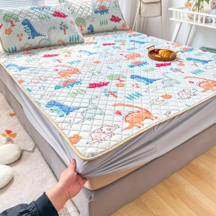 锦罗绣 2024新款水洗乳胶凉席床笠凉席夏被四件套 动物世界