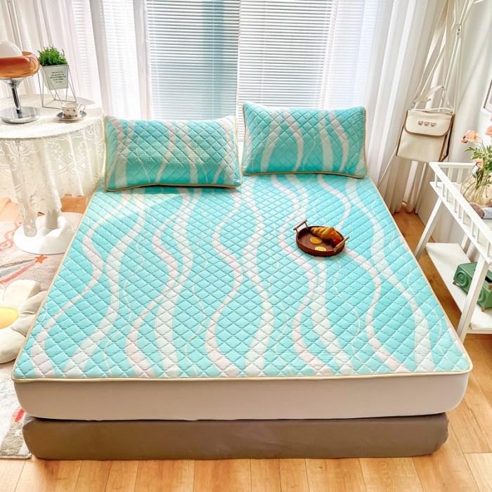 91家纺网 家纺一手货源 找家纺 锦罗绣 2024新款水洗乳胶凉席床笠凉席夏被四件套 流金岁月