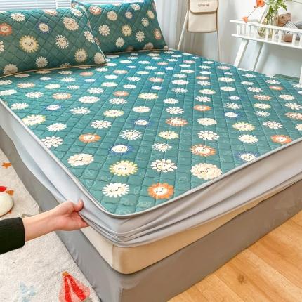 锦罗绣 2024新款水洗乳胶凉席床笠凉席夏被四件套 悠悠花语