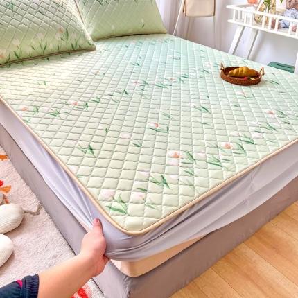 锦罗绣 2024新款水洗乳胶凉席床笠凉席夏被四件套 郁金香