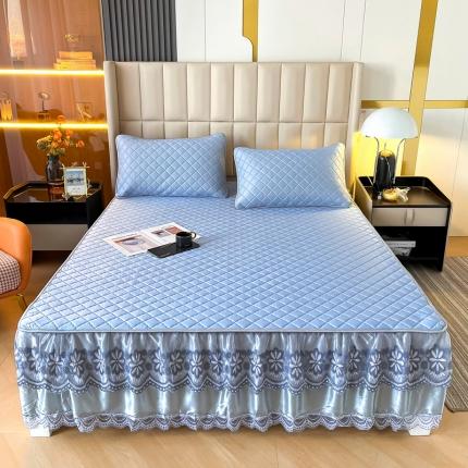 91家纺网 家纺一手货源 找家纺 （总）锦罗绣 2024新款水洗乳胶凉席床裙凉席夏被四件套