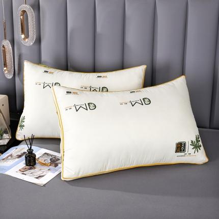 91家纺网 家纺一手货源 找家纺 煌朝 2022新款双边艾草枕头双边艾草枕芯直播枕头单边枕头 双边艾草-米黄