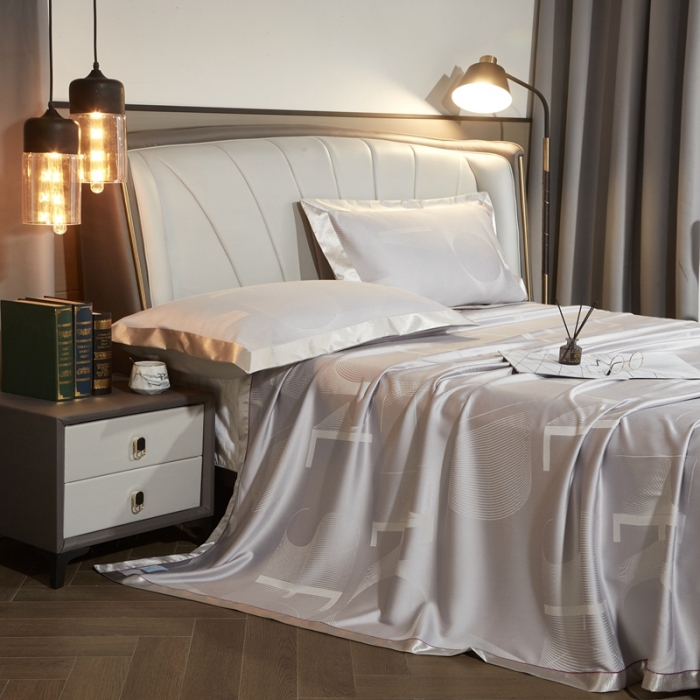 91家纺网 家纺一手货源 找家纺 威克凯丽2023新款重磅七彩大提花纯竹纤维软凉席三件套 彼得