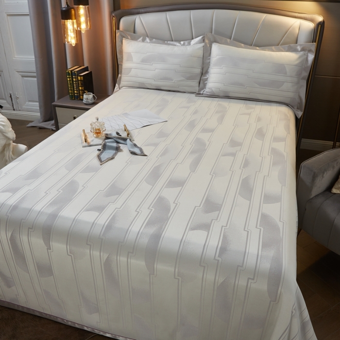 91家纺网 家纺一手货源 找家纺 威克凯丽2023新款重磅七彩大提花纯竹纤维软凉席三件套 宜尚