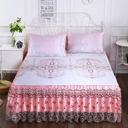 91家纺网 家纺一手货源 找家纺 (总)情恒 2025新款床裙款冰丝布艺软凉席三件套