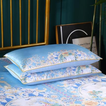 91家纺网 家纺一手货源 找家纺 情恒 2025新款冰丝布艺单枕套 欧美风情(48x74cm一对)