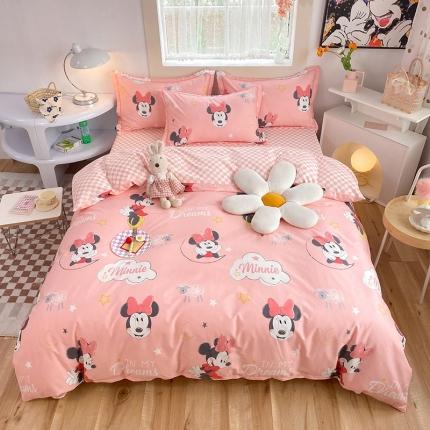 91家纺网 家纺一手货源 找家纺 眠博士 2022新款全棉13372迪士尼印花四件套 可爱米妮