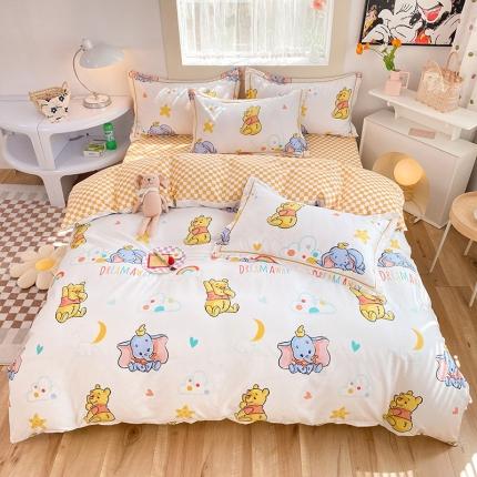 91家纺网 家纺一手货源 找家纺 眠博士 2022新款全棉13372迪士尼印花四件套 小飞象