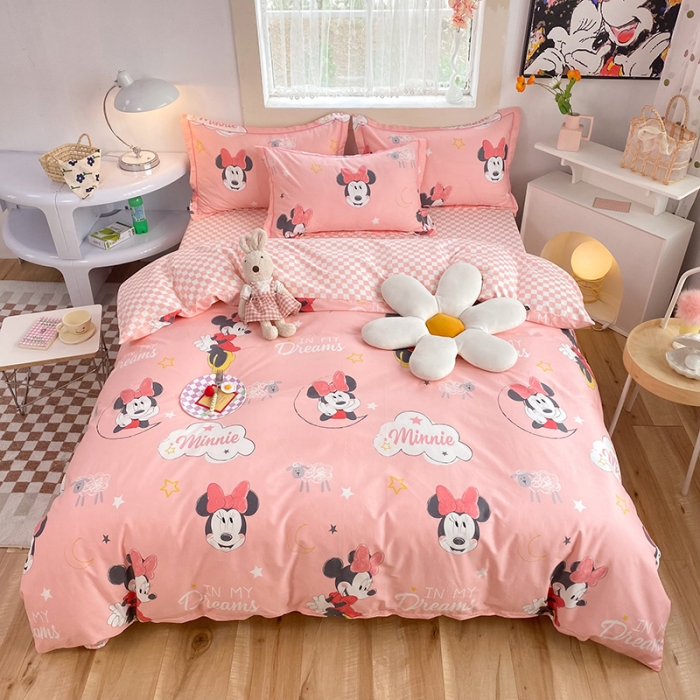 91家纺网 家纺一手货源 找家纺 眠博士 2022新款全棉13372迪士尼印花四件套 可爱米妮