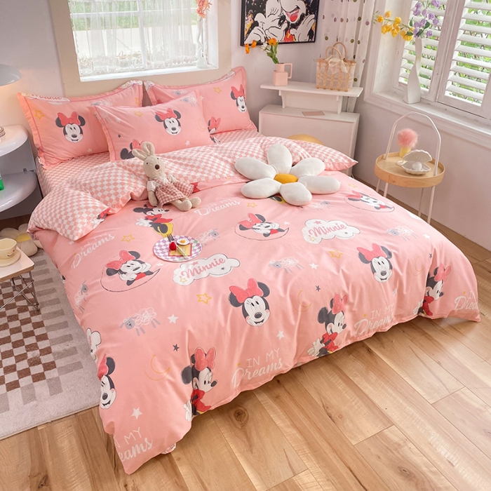 91家纺网 家纺一手货源 找家纺 眠博士 2022新款全棉13372迪士尼印花四件套 可爱米妮