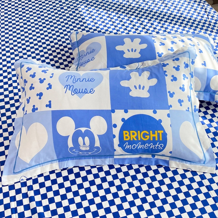 91家纺网 家纺一手货源 找家纺 眠博士 2022新款全棉13372迪士尼印花四件套 蓝色米妮