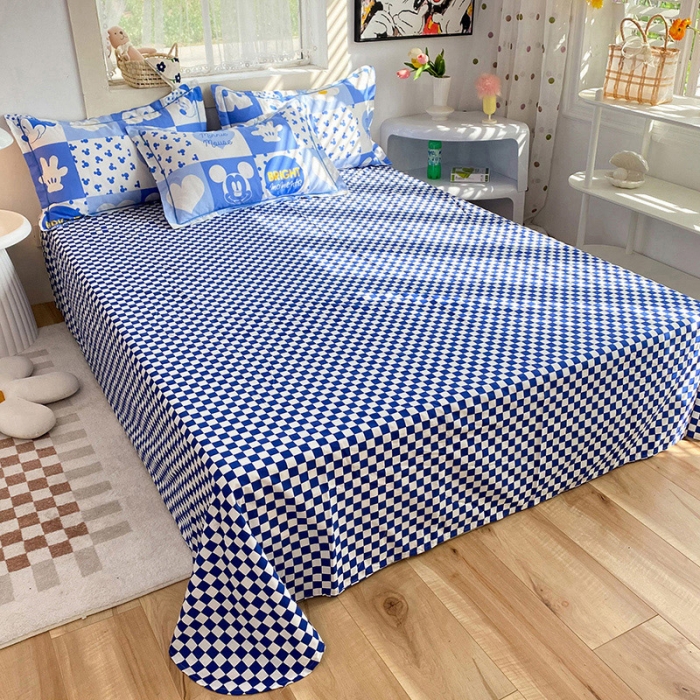 91家纺网 家纺一手货源 找家纺 眠博士 2022新款全棉13372迪士尼印花四件套 蓝色米妮