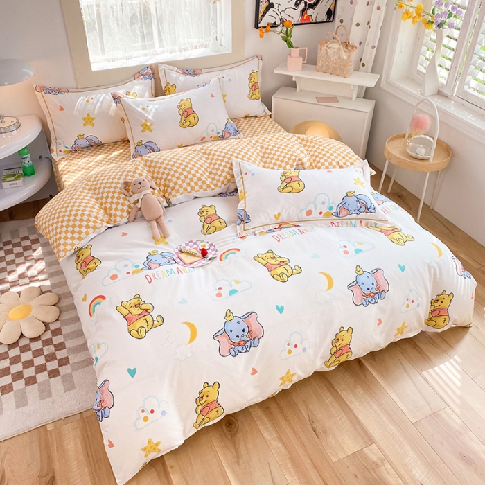 91家纺网 家纺一手货源 找家纺 眠博士 2022新款全棉13372迪士尼印花四件套 小飞象