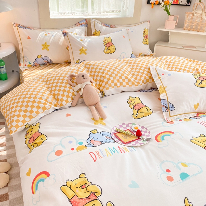 91家纺网 家纺一手货源 找家纺 眠博士 2022新款全棉13372迪士尼印花四件套 小飞象