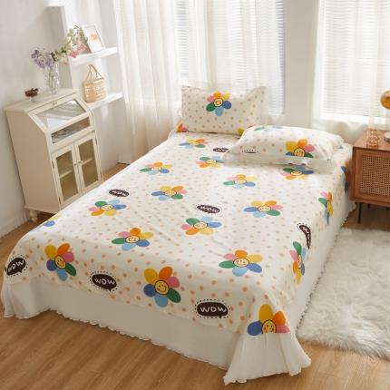 91家纺网 家纺一手货源 找家纺 舒居家纺  2023新款床单单层床盖三件套 六色花