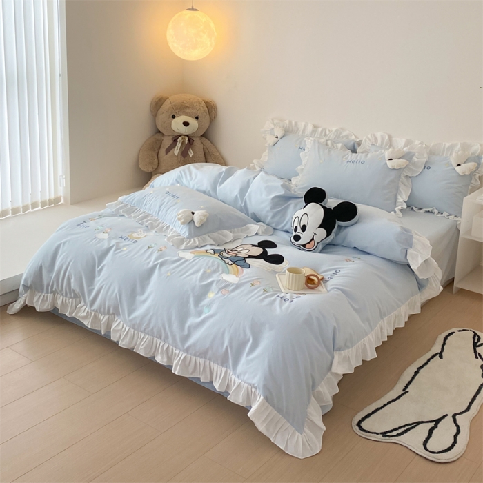 91家纺网 家纺一手货源 找家纺 (总)朗莎 2022新款迪士尼水洗棉四件套