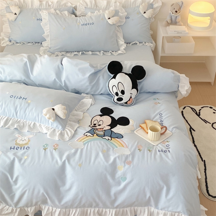 91家纺网 家纺一手货源 找家纺 (总)朗莎 2022新款迪士尼水洗棉四件套