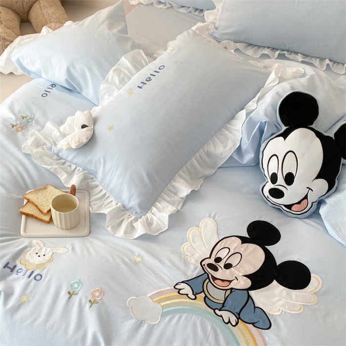 91家纺网 家纺一手货源 找家纺 (总)朗莎 2022新款迪士尼水洗棉四件套