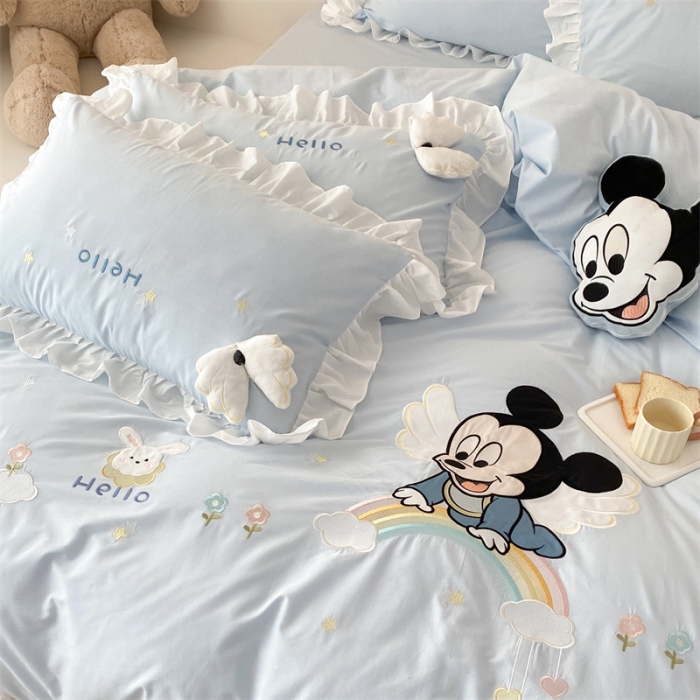 91家纺网 家纺一手货源 找家纺 (总)朗莎 2022新款迪士尼水洗棉四件套