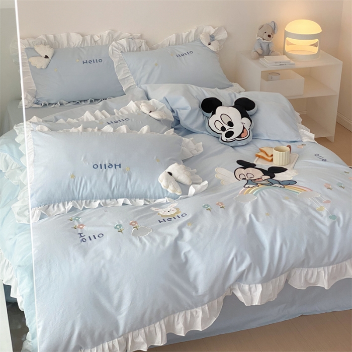 91家纺网 家纺一手货源 找家纺 (总)朗莎 2022新款迪士尼水洗棉四件套
