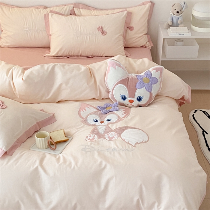 91家纺网 家纺一手货源 找家纺 朗莎 2022新款卡通水洗棉四件套 贝儿