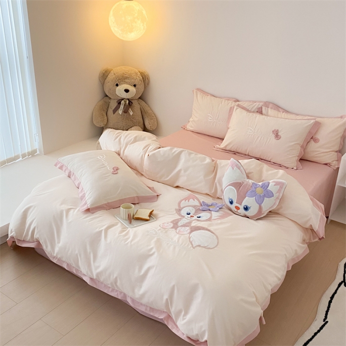 91家纺网 家纺一手货源 找家纺 朗莎 2022新款卡通水洗棉四件套 贝儿