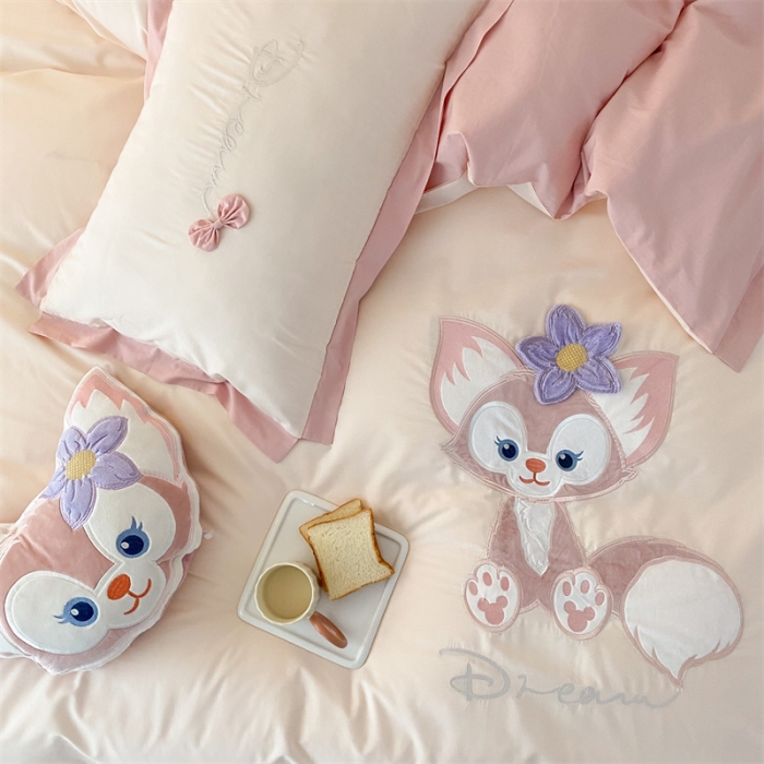 91家纺网 家纺一手货源 找家纺 朗莎 2022新款卡通水洗棉四件套 贝儿