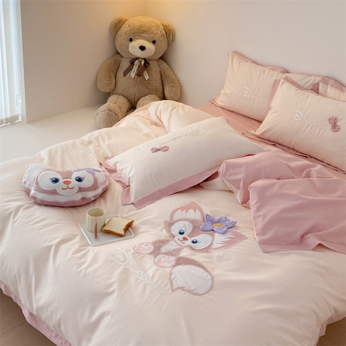 91家纺网 家纺一手货源 找家纺 朗莎 2022新款卡通水洗棉四件套 贝儿